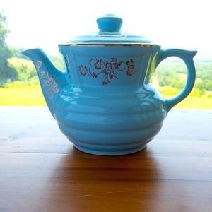 Hall China Vtg Blue And Gold Teapot Drip-O-Lator